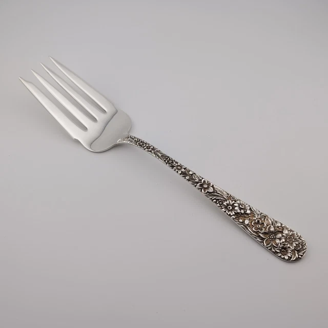 KIRK REPOUSSE STERLING Silver Cold Meat Serving Fork 1/2