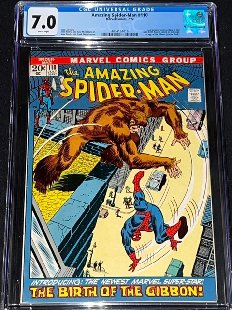Amazing Spider-Man #110 CGC 7.0 - Gibbon 1st Appearance - 1972