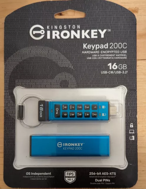 Brand New Original: Kingston IronKey Keypad 200C Type-C, Hardware Encrypted USB