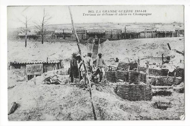 Militaire Guerre 1914  Travaux De Defense Et Abri En Champagne Tranchee