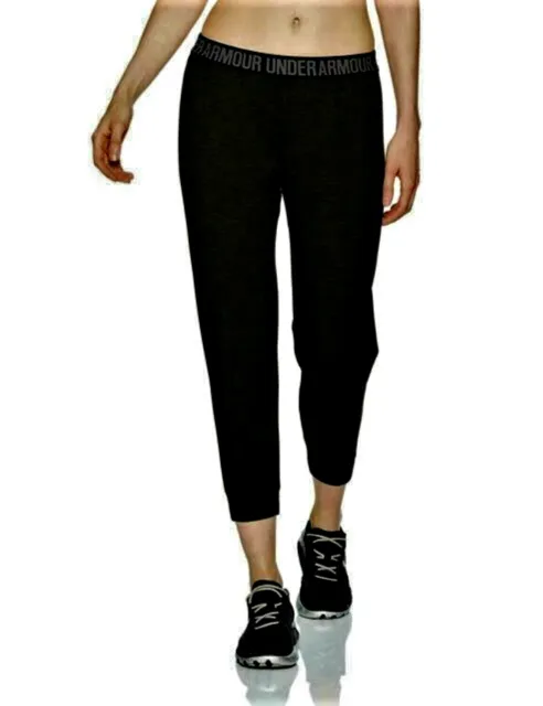 Under Armour Women's Featherweight Fleece Crop Pants 1298445-001 Black