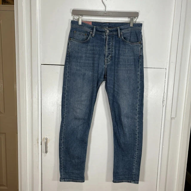 ACNE STUDIOS RIVER Jeans Bla Konst Raw Denim Blue Slim Tapered See 