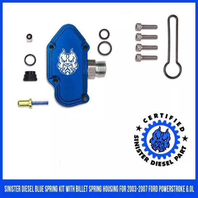 Sinister Diesel Blue Spring Kit with Billet Spring Housing for 03-07 Ford 6.0