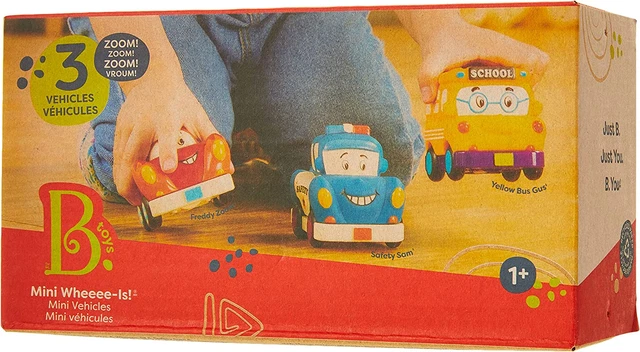 Toys by Battat - Mini Pull-Back Vehicles Set, Bus & Cars, Multi, 3Pc Hot Rod, Sc
