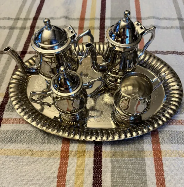 Godinger Antique Miniature Silver Tea Set 5pc