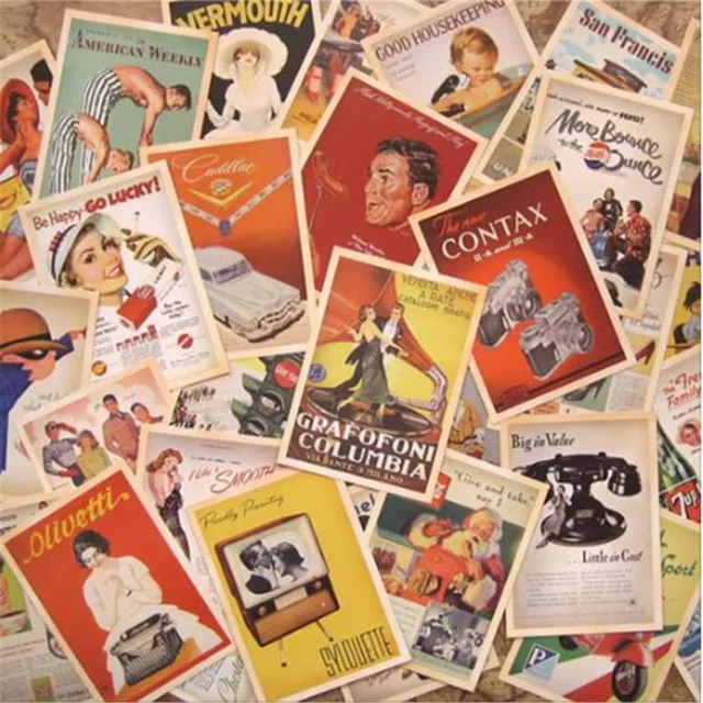 Lot of 32 Mixed Classic Vintage Retro Advertising Movie Star Poster Postcards