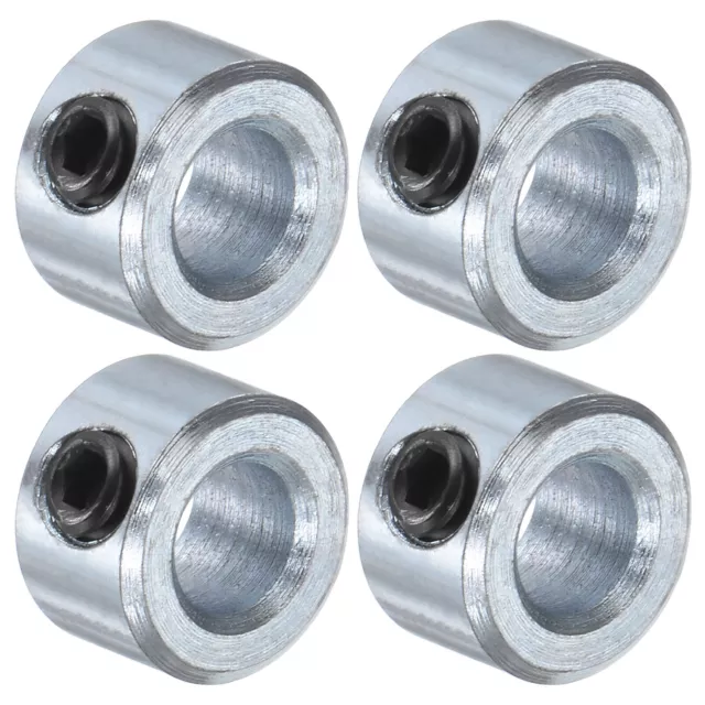 4pcs Set Screw Collars 1/4" Bore Carbon Steel Shaft Collars 1/2" OD, 5/16" Width