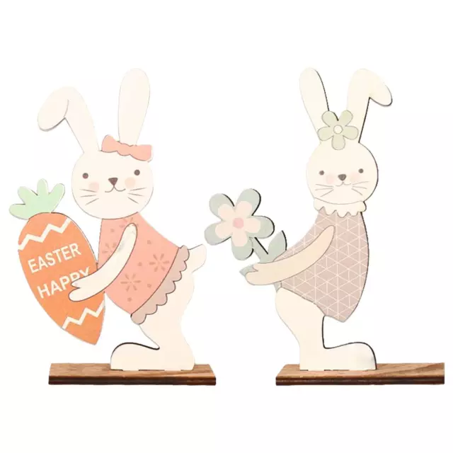 Rustic Easter Standing Bunny Wooden Table Decoration Photo Props Decorative