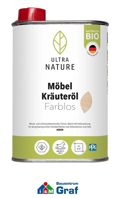 Ultra Nature Meuble Huile à Base D'Herbes de Bois Traitement Intérieur Clear ,
