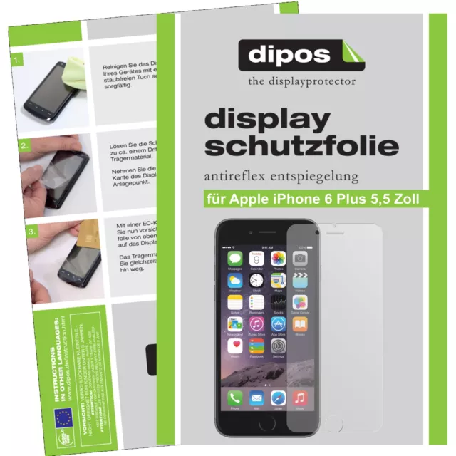 2x Schutzfolie für Apple iPhone 6S Plus / 6 S+  matt Display dipos