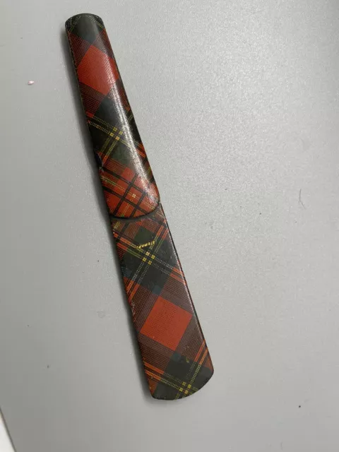 19th C Antique Tartan Ware bookmark in the Stewart pattern, excellent