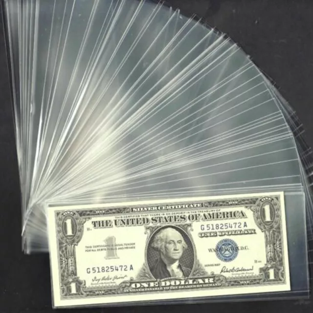 Protection and Organization for Paper Currency 100 Clear Storage Sleeves