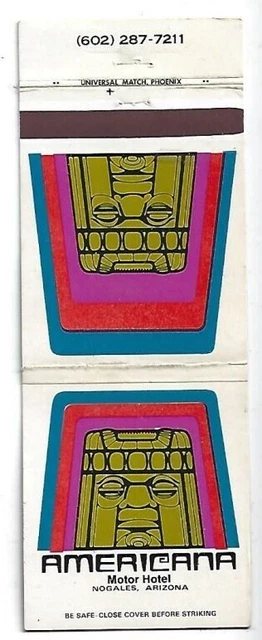 Tiki God Tropical Matchbook Americana Motor Hotel Nogales, AZ