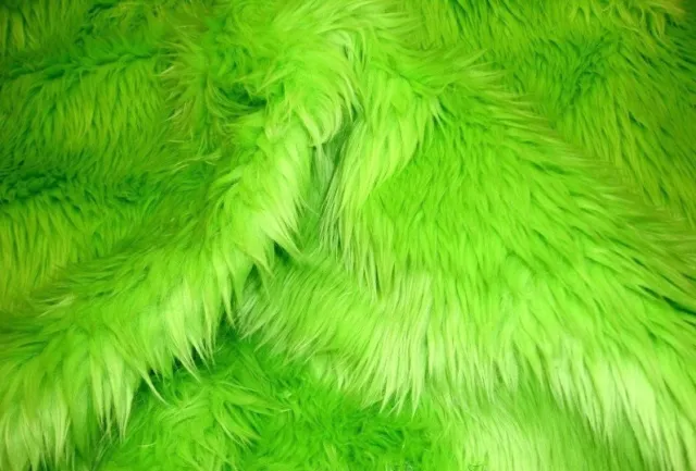 Faux Fur fake Lime  shaggy fabric 60" Wide sold by the yard upholstery