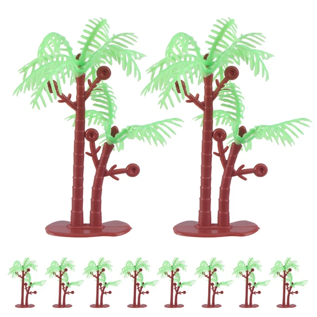Lot De 25 Mini Cocotiers En Plastique - Arbres Palmier Miniatures Réalistes Pour Paysage, Diorama, Terrarium, DIY Jardin De Fées Et Décoration (4 Tailles : 4.5 à 12 Cm)