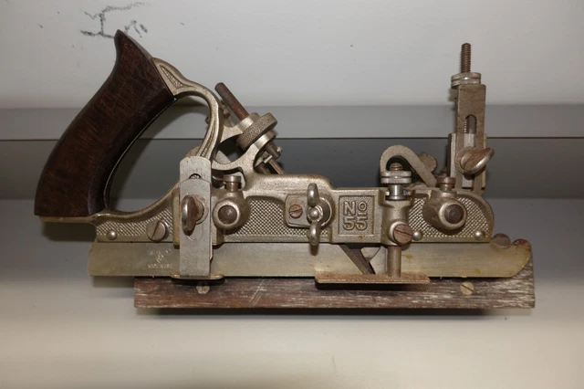 STANLEY No. 55 UNIVERSAL COMBINATION PLANE ANTIQUE HAND TOOL