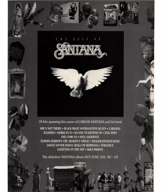 Framed Magazine Single/Album Advert 11X9" The Best Of Santana