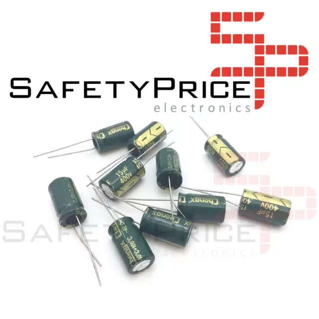 5x CONDENSADOR ELECTROLITICO 15uF 400v 105º C 10x17mm - ELECTROLYTIC CAPACITOR