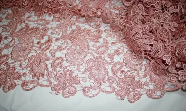 Guipure Embroidery Wedding Costume Lace Fabric Blossom Bridal Evening Trim 0.5 Y