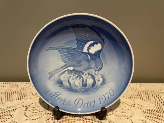 Bing & Grondahl Mothers Day Wall Plate 1970 - Sparrows - Denmark - Vintage Boxed