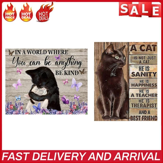11CT Full Cross Stitch Words Cat Stamped DIY Cotton Thread Needlework Animal Art