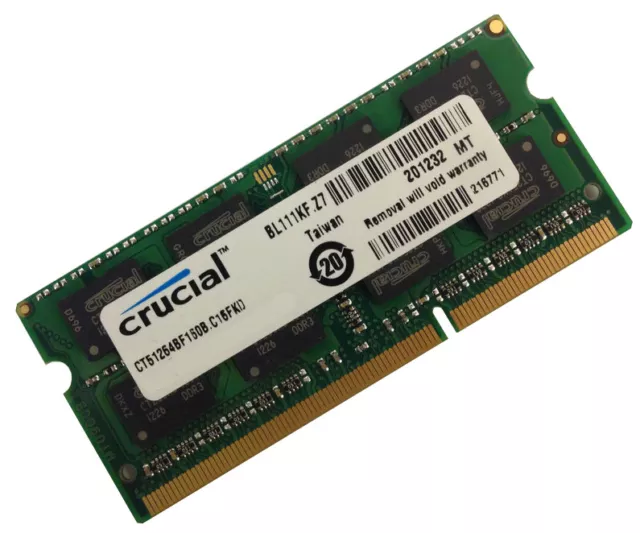 BRAND NEW Crucial 2GB DDR3 SODIMM 1333MHZ RAM for Laptop Notebook