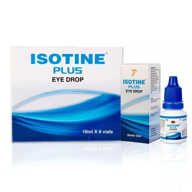 (Pack of 6) Isotine Plus Eye Drop Pure Herbal and 100% Genuine Eye Drops 10ml