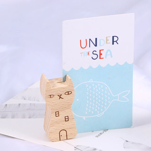 WOOD NUMBER HOLDER Picture Stand Photo Clip Table Centerpiece £3.81