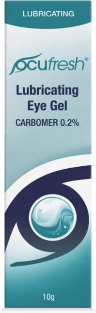 Ocufresh British 10g Lubricating Eye Gel for Dry Eyes Sterile Carbomer 0.2%