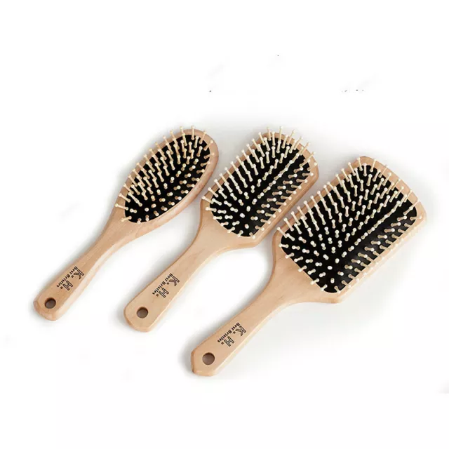 Professional Massage Cushion Hair Brush Antistatic Wooden Pin Massage Scalp Comb