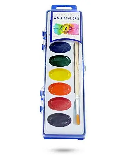 Meiliang Watercolor Paint Set 52 Colors in Half Pans with Drawing Pencil,  Pai
