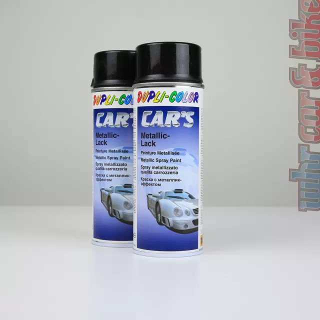 2x 400ml Dupli-Color Car's Metallic-Lack schwarz Spraydose Lackspray Effektlack