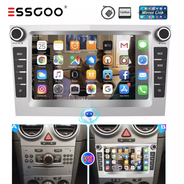 Android 13 Carplay Autoradio GPS RDS NAVI Für Opel Astra Zafira Vectra Corsa C D