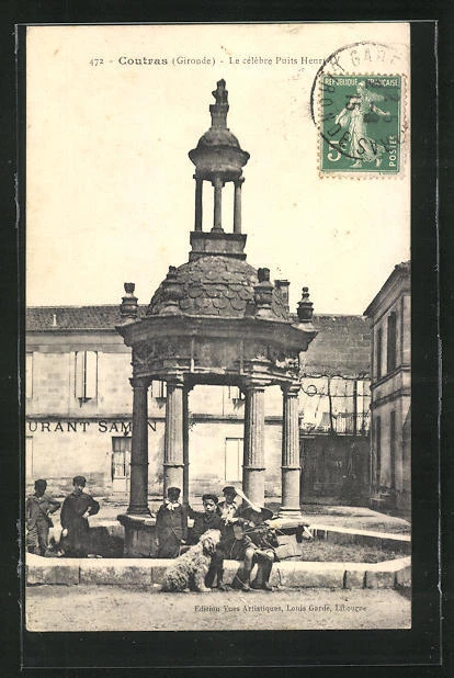 CPA Coutras, Le célebre Puits Henri 1915