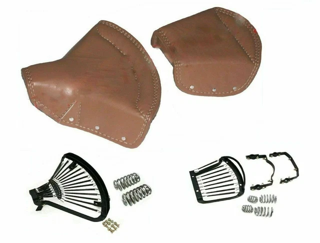 Housse De Siège Moto Solo En Cuir Marron Pour Royal Enfield, BSA, Triumph – Avant, Faux Cuir