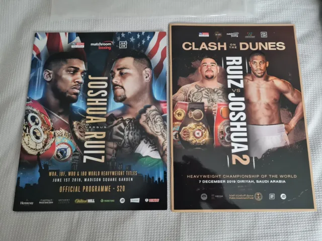 ANTHONY JOSHUA V ANDY RUIZ  OFFICIAL PROGRAMMES, * 1st And 2nd Fights*