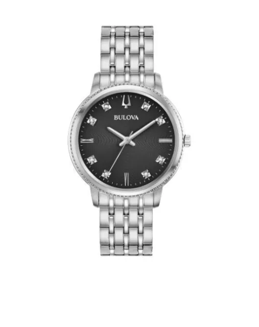 Bulova Women's Quartz Diamond Accent Sliver Stainless Steel Watch 32MM 96P205