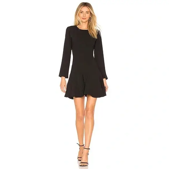 AMANDA UPRICHARD x REVOLVE Hudson Long Sleeve Mini Dress Black Size M $194