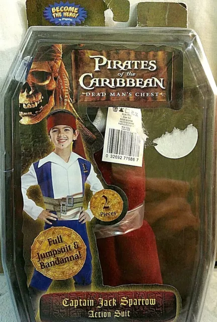 Captain Jack Sparrow Pirates of the Caribbean  ActionSuit ChildCostume Size 4-6