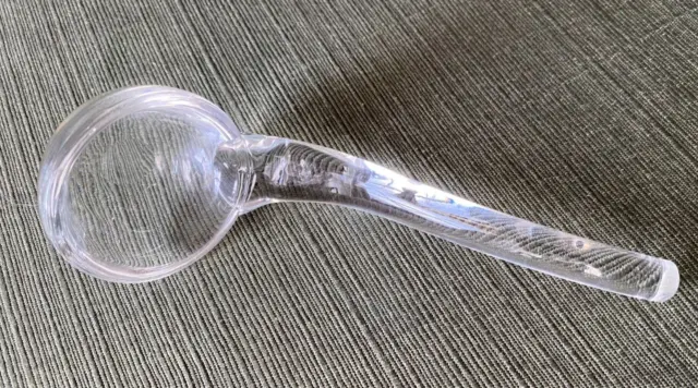 Vintage Clear Small Blown Glass Dipper for Sauce / Mayo / Jam, 6.5" long, EUC