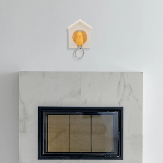 Birdhouse Key - White House with Yellow Bird