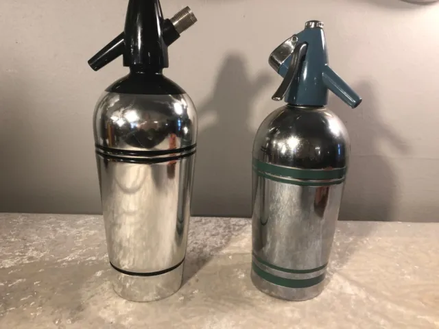 Alte Sodaflaschen Siphon Flasche 2 x Hausbar Dekoration 50er 70er J.