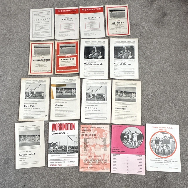 Picclick.com WORKINGTON FOOTBALL PROGRAMMES 60’s - 80’s £1.44 - PicClick UK