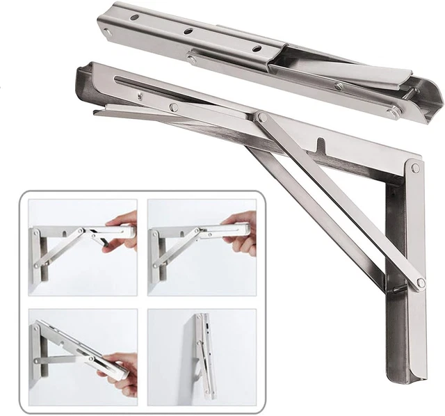 CUZURLUV 14 Folding Shelf Brackets Max. Load 440 lb Heavy Duty Stainless St...