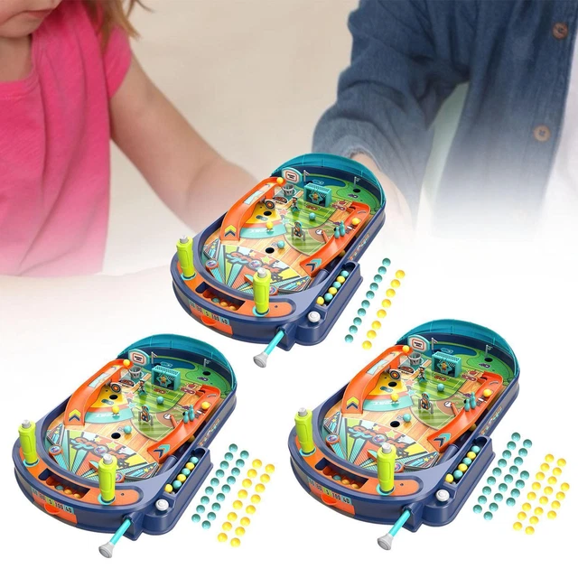 Machine de jeu de flipper de bureau, jeu interactif électronique avec poignée de tirage, lumières et sons pour s'amuser en famille