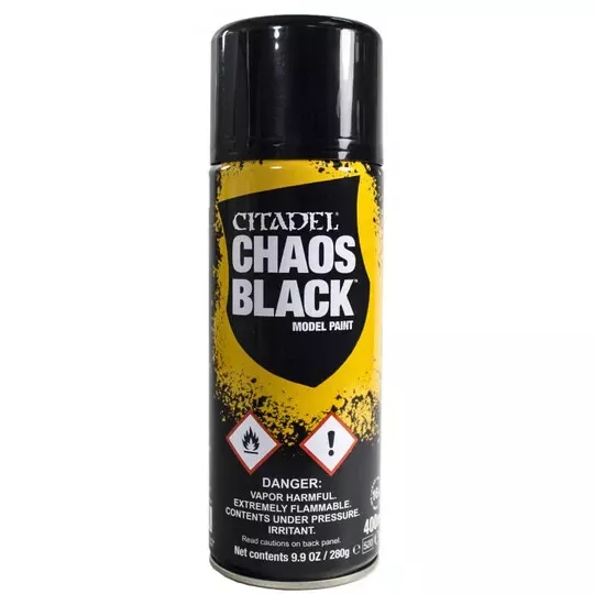 Citadel Colour CHAOS BLACK Spray (400 ml) Games Workshop Primer Layer Paint