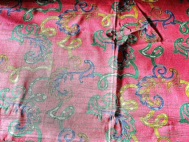 Grand Coupon De Tissu Vintage Velours Fin - Marron - 2,30 M X 1,45 M - Occasion