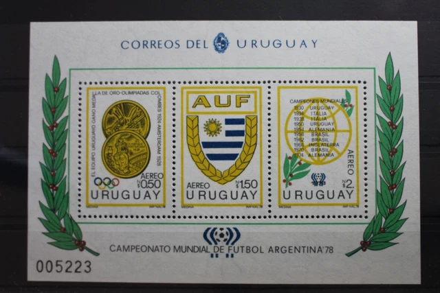 Uruguay Block 39 mit 1499-1501 postfrisch Fußball WM 1978 #SF707