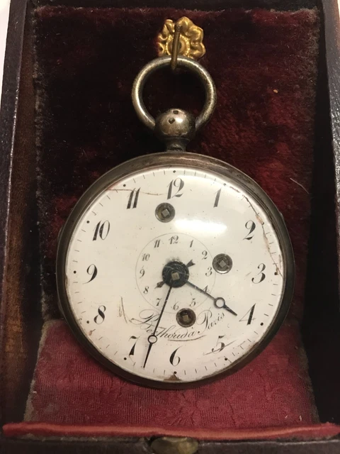 Ancienne Montre Gousset à Coq Française En Argent, France
