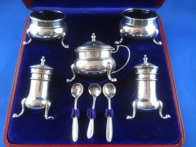 Birks Sterling Cased Condiment Set